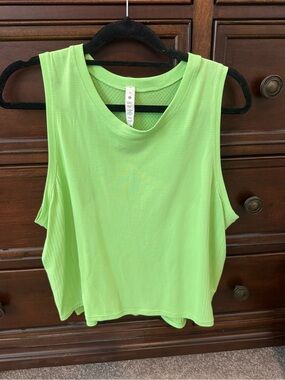 lululemon athletica Neon Lime Sleeveless Mesh Tank